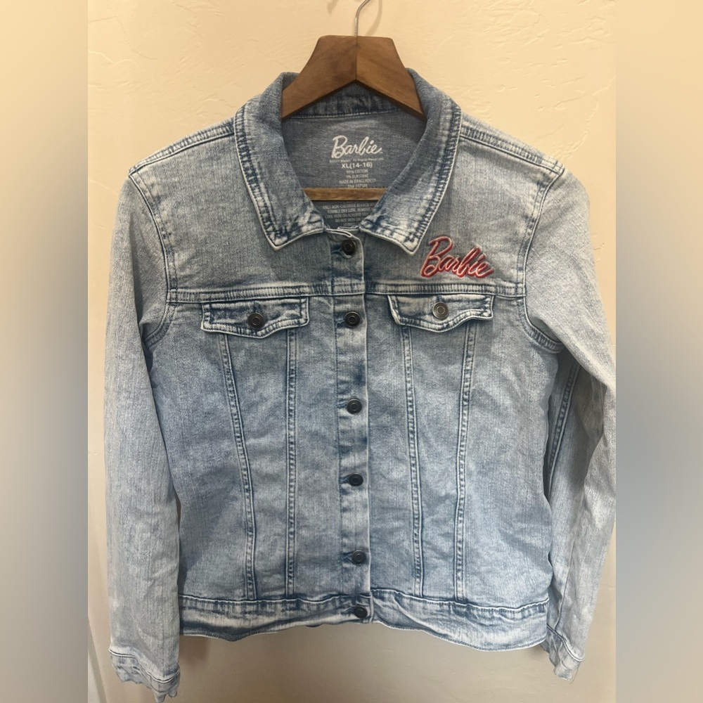 Barbie youth girls denim jacket size XL(14-16)